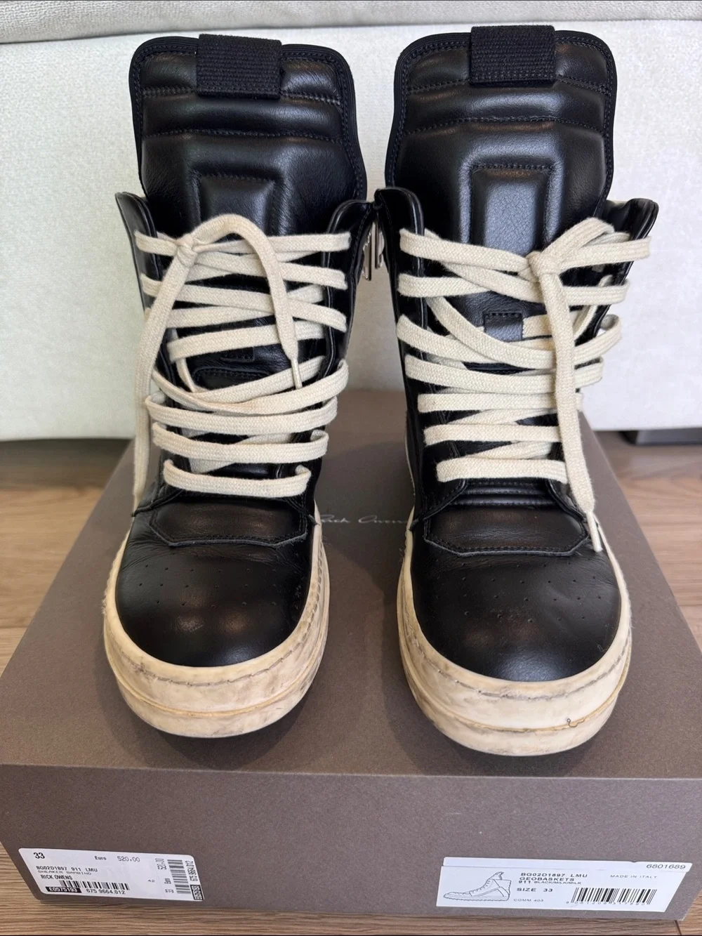 Rick Owens Kids Geobaskets Size 2
